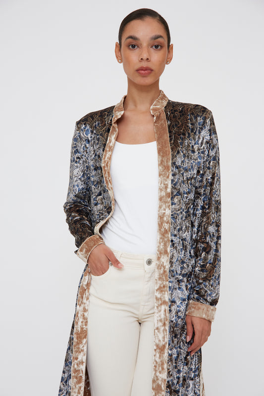 KIMONO DE TERCIOPELO AZUL