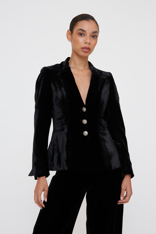 CHAQUETA TERCIOPELO NEGRA | COMING SOON