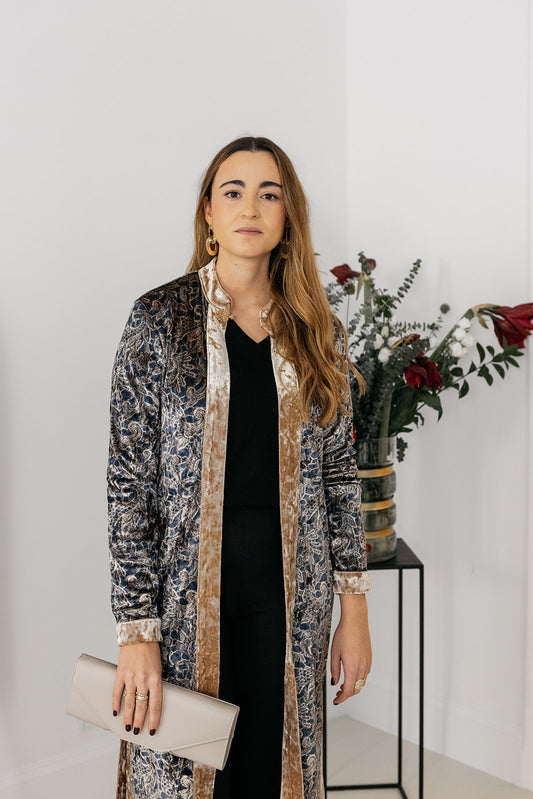 KIMONO DE TERCIOPELO AZUL
